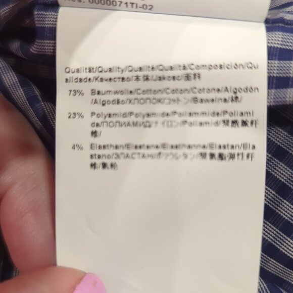 Hugo Boss REGULAR FIT STRETCH Blue checkered long sleeve dress shirt - Picture 6 of 7